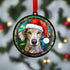 Greyhound in Santa Hat Suncatcher Decoration